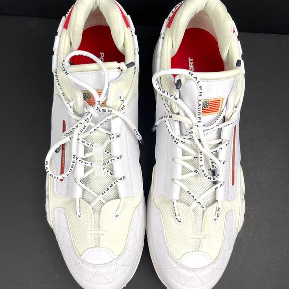 New Polo Ralph Lauren Sport PS200-SK-LTL White Sneaker Mens Shoes Size 14 - Picture 3 of 11